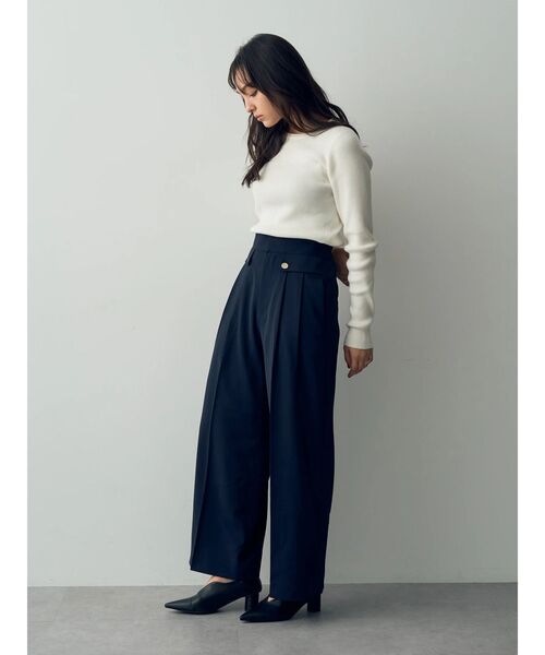 YECCA VECCA（イェッカヴェッカ）の「クルーネックリブ編みニット（ニット/セーター・レディース・ブラック/ベージュ/レッド/オフホワイト・FREE）」の12枚目の写真