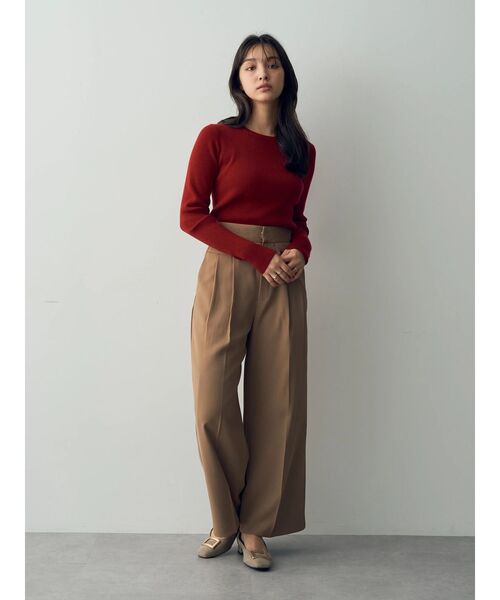 YECCA VECCA（イェッカヴェッカ）の「クルーネックリブ編みニット（ニット/セーター・レディース・ブラック/ベージュ/レッド/オフホワイト・FREE）」の20枚目の写真