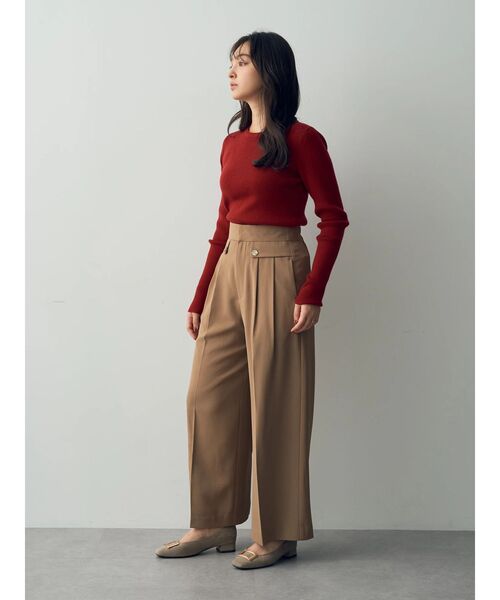 YECCA VECCA（イェッカヴェッカ）の「クルーネックリブ編みニット（ニット/セーター・レディース・ブラック/ベージュ/レッド/オフホワイト・FREE）」の22枚目の写真