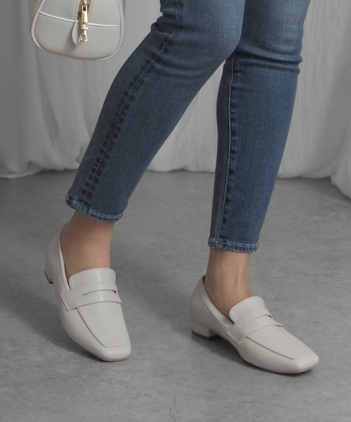 minia（ミニア）の「スクエアトゥコインローファー（ローファー・レディース・ブラック/シルバー/ブラック系1/アイボリー・LL/S/M/L）」の10枚目の写真