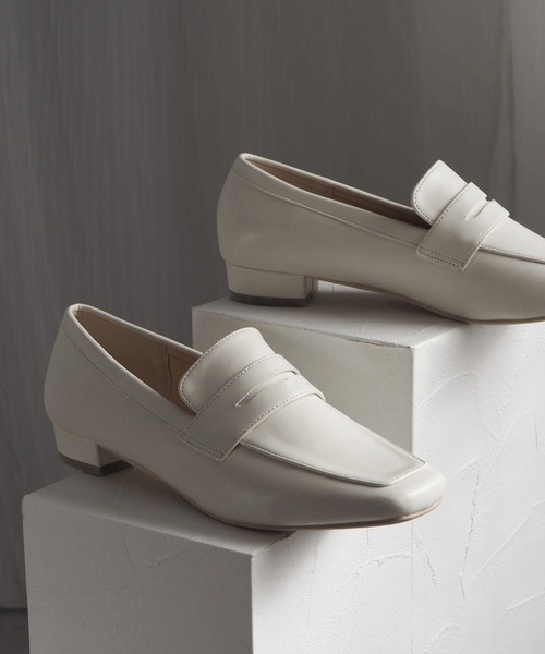 minia（ミニア）の「スクエアトゥコインローファー（ローファー・レディース・ブラック/シルバー/ブラック系1/アイボリー・LL/S/M/L）」の9枚目の写真