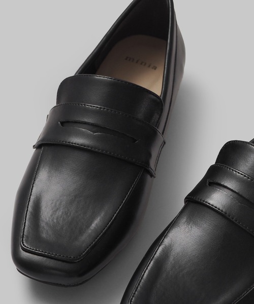 minia（ミニア）の「スクエアトゥコインローファー（ローファー・レディース・ブラック/シルバー/ブラック系1/アイボリー・LL/S/M/L）」の19枚目の写真