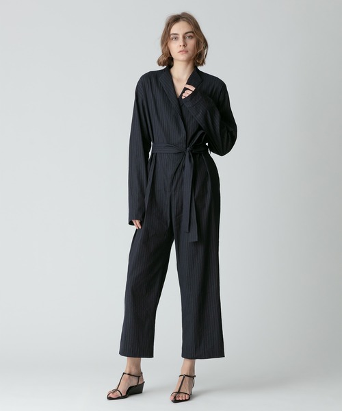 MARELLA リネンジャンプスーツ　オールインワン　黒　M相当　ノースリーブ MARELLA リネンジャンプスーツ オールインワン 黒 M相当 ノースリーブ