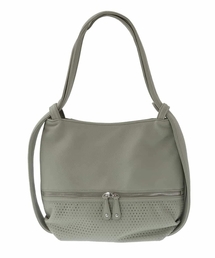 [2WAY/人気の定番BAG]パンチングデザイン変形ミニトートバッグ