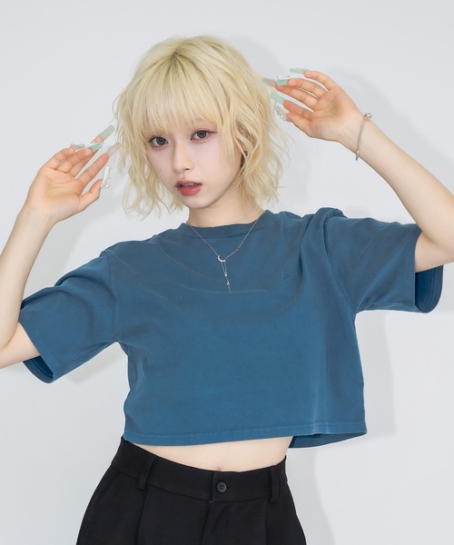 17HR(セブンティーンアワーズ)の「ピグメントちびT(Tシャツ/カットソー・レディース・ブラック/ブルー・FREE)」の22枚目の写真