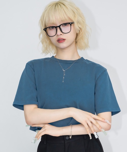 17HR(セブンティーンアワーズ)の「ピグメントちびT(Tシャツ/カットソー・レディース・ブラック/ブルー・FREE)」の20枚目の写真