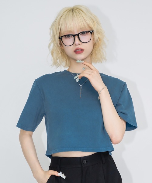 17HR(セブンティーンアワーズ)の「ピグメントちびT(Tシャツ/カットソー・レディース・ブラック/ブルー・FREE)」の15枚目の写真