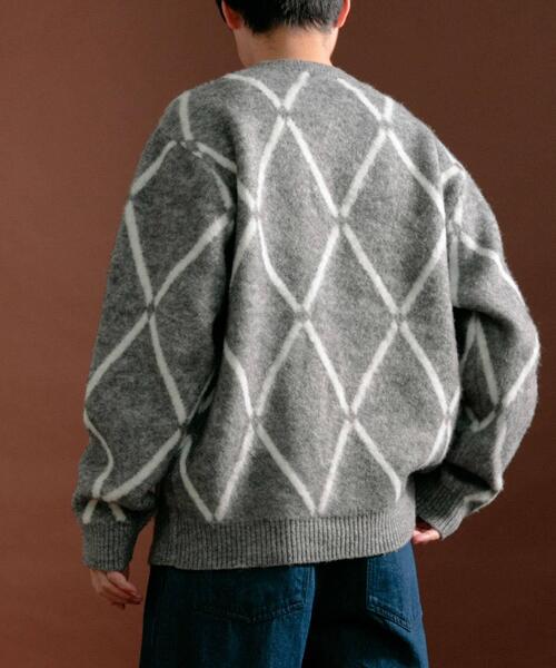 ITEMS URBANRESEARCH（アイテムズ アーバンリサーチ）の「ウォッシャブル ラインダイヤ シャギーニット（ニット/セーター・メンズ・イエロー/ブラック/グレー・MEDIUM/LARGE）」の20枚目の写真