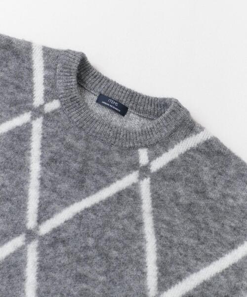 ITEMS URBANRESEARCH（アイテムズ アーバンリサーチ）の「ウォッシャブル ラインダイヤ シャギーニット（ニット/セーター・メンズ・イエロー/ブラック/グレー・MEDIUM/LARGE）」の10枚目の写真