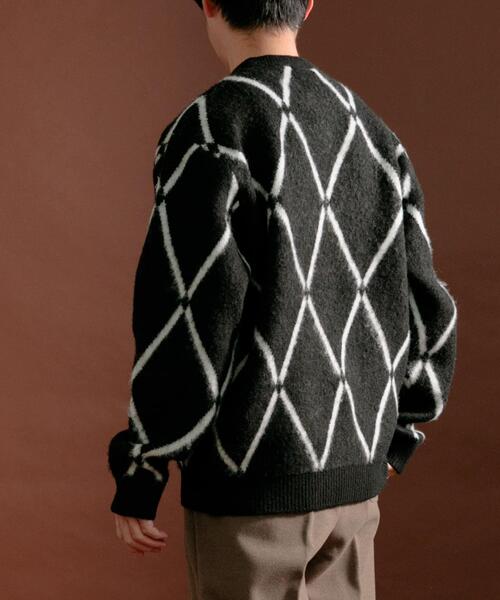 ITEMS URBANRESEARCH（アイテムズ アーバンリサーチ）の「ウォッシャブル ラインダイヤ シャギーニット（ニット/セーター・メンズ・イエロー/ブラック/グレー・MEDIUM/LARGE）」の21枚目の写真