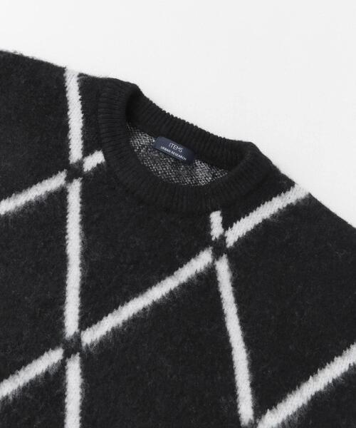 ITEMS URBANRESEARCH（アイテムズ アーバンリサーチ）の「ウォッシャブル ラインダイヤ シャギーニット（ニット/セーター・メンズ・イエロー/ブラック/グレー・MEDIUM/LARGE）」の11枚目の写真