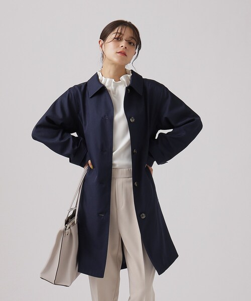 SHOO・LA・RUE（シューラルー）の「◆【防花粉/撥水】ステンカラーコート（ステンカラーコート・レディース・ネイビー/ライトベージュ・02/03/04）」の3枚目の写真