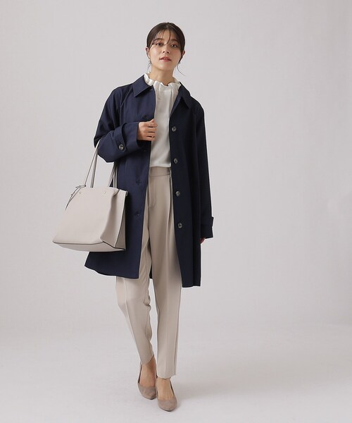 SHOO・LA・RUE（シューラルー）の「◆【防花粉/撥水】ステンカラーコート（ステンカラーコート・レディース・ネイビー/ライトベージュ・02/03/04）」の5枚目の写真