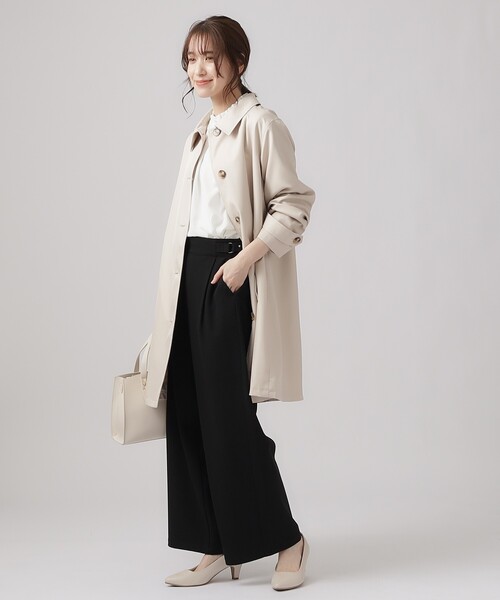 SHOO・LA・RUE（シューラルー）の「◆【防花粉/撥水】ステンカラーコート（ステンカラーコート・レディース・ネイビー/ライトベージュ・02/03/04）」の18枚目の写真