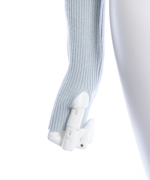 clear(クリア)の「ハーフジップリブ長袖ニットトップス(ニット/セーター・レディース・サックスブルー/ブラック/グレー・F)」の5枚目の写真