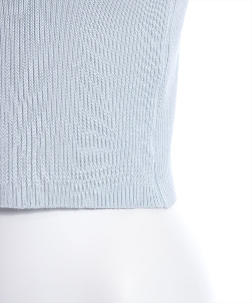 clear(クリア)の「ハーフジップリブ長袖ニットトップス(ニット/セーター・レディース・サックスブルー/ブラック/グレー・F)」の4枚目の写真