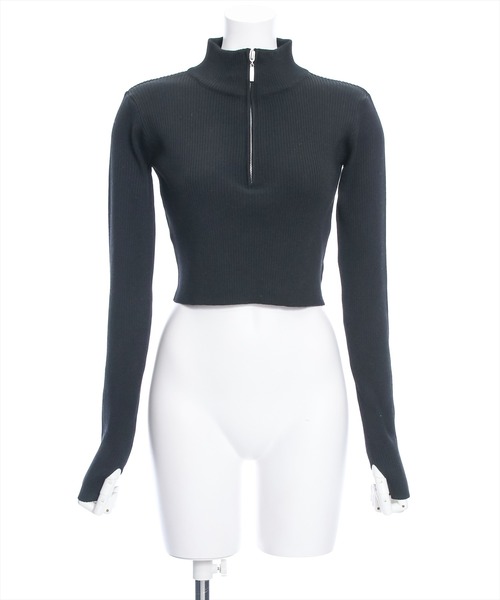 clear(クリア)の「ハーフジップリブ長袖ニットトップス(ニット/セーター・レディース・サックスブルー/ブラック/グレー・F)」の20枚目の写真