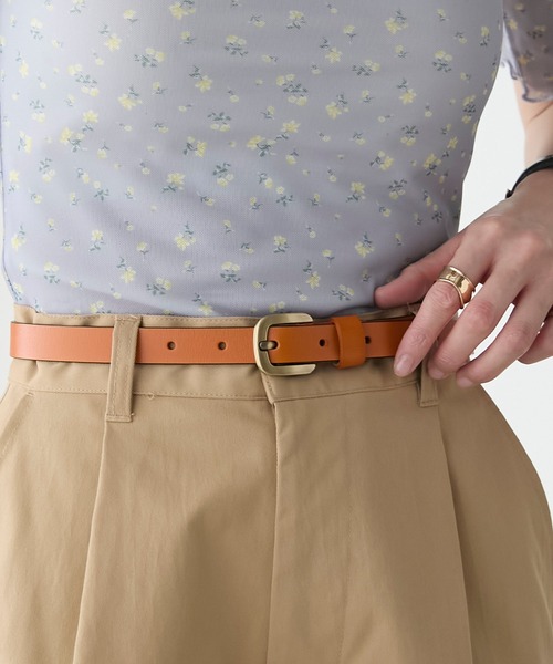 BONLECILL(ボンルシール)の「ヴィンテージライクレザーアンティークゴールドバックルベルト(ベルト・レディース・キャメル/ブラウン/ブラック・FREE)」の3枚目の写真