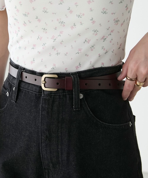 BONLECILL(ボンルシール)の「ヴィンテージライクレザーアンティークゴールドバックルベルト(ベルト・レディース・キャメル/ブラウン/ブラック・FREE)」の2枚目の写真