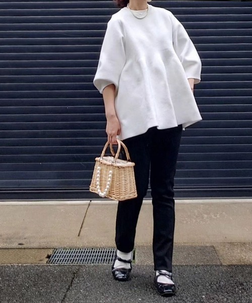 セール】日本製ペプラムニットプルオーバー（ニット/セーター