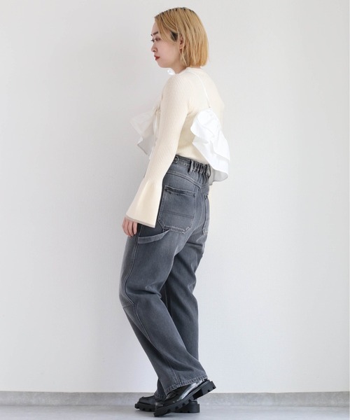 cepo(セポ)の「デニムペインターパンツ(デニムパンツ・レディース・グレー/ワンウォッシュ/ブルー系2・S/M/L)」の9枚目の写真