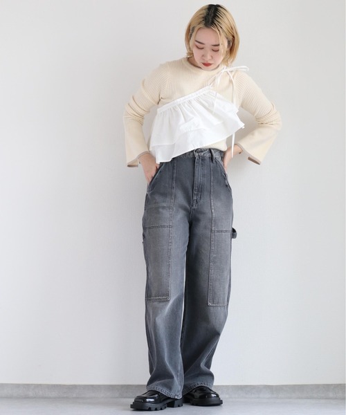 cepo(セポ)の「デニムペインターパンツ(デニムパンツ・レディース・グレー/ワンウォッシュ/ブルー系2・S/M/L)」の8枚目の写真