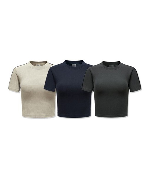 DEFLEXTION(ディフレクション)の「【DEFLEXTION / ディフレクション】Side line Tee / サイドラインTシャツ(Tシャツ/カットソー・レディース・チャコールグレー/ベージュ/ネイビー・SMALL/MEDIUM)」の16枚目の写真