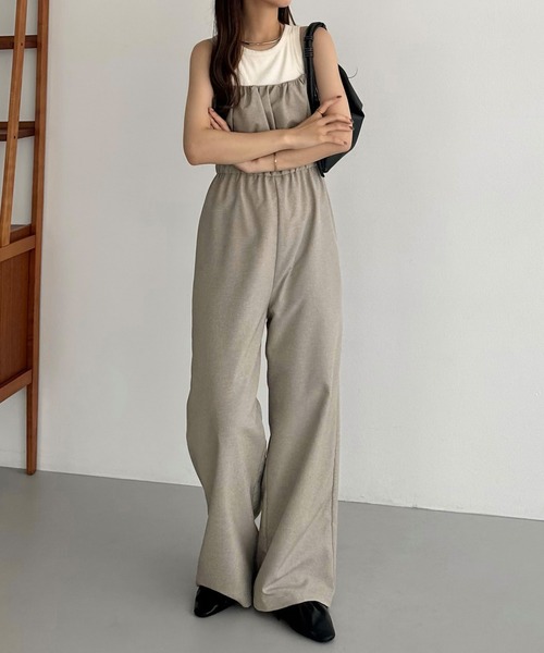 callautia（カラウティア）の「リネンライクギャザーキャミサロペット