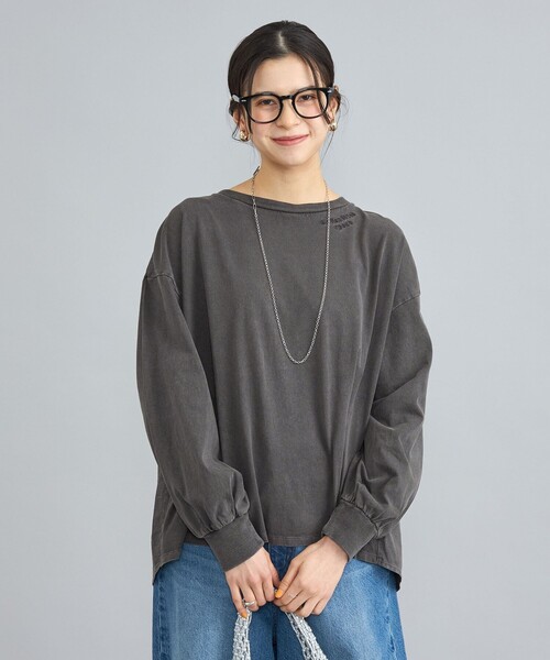 coen(コーエン)の「ピグメントドッキング刺繍Tシャツ(Tシャツ/カットソー・レディース・オフホワイト/ダークグレー/コバルトブルー・M/L)」の17枚目の写真