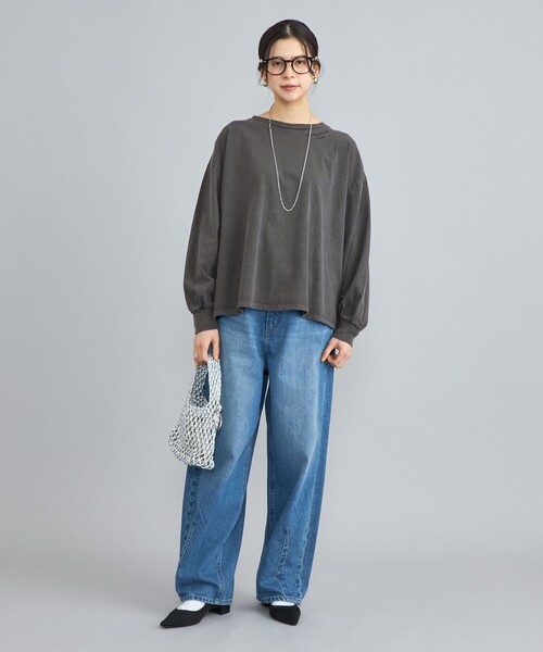 coen(コーエン)の「ピグメントドッキング刺繍Tシャツ(Tシャツ/カットソー・レディース・オフホワイト/ダークグレー/コバルトブルー・M/L)」の19枚目の写真