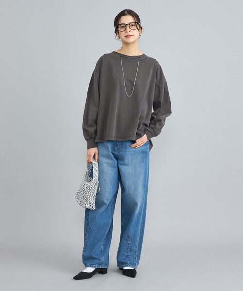 coen(コーエン)の「ピグメントドッキング刺繍Tシャツ(Tシャツ/カットソー・レディース・オフホワイト/ダークグレー/コバルトブルー・M/L)」の20枚目の写真