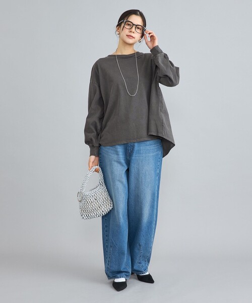 coen(コーエン)の「ピグメントドッキング刺繍Tシャツ(Tシャツ/カットソー・レディース・オフホワイト/ダークグレー/コバルトブルー・M/L)」の11枚目の写真