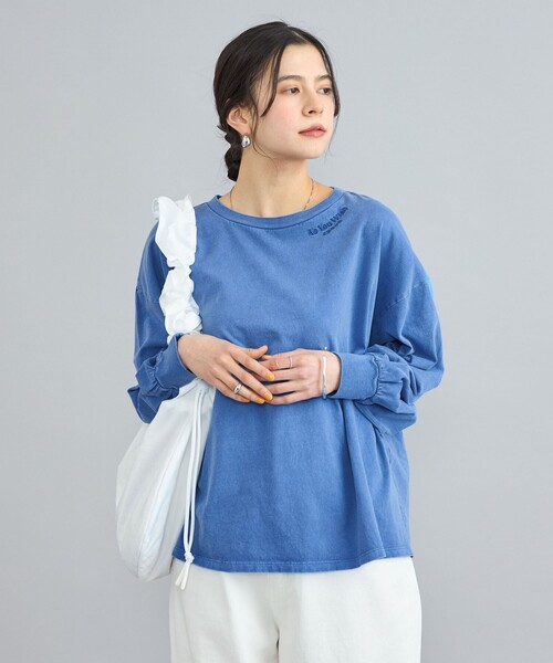 coen(コーエン)の「ピグメントドッキング刺繍Tシャツ(Tシャツ/カットソー・レディース・オフホワイト/ダークグレー/コバルトブルー・M/L)」の12枚目の写真