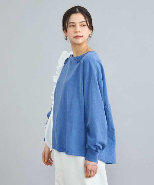 coen(コーエン)の「ピグメントドッキング刺繍Tシャツ(Tシャツ/カットソー・レディース・オフホワイト/ダークグレー/コバルトブルー・M/L)」の13枚目の写真