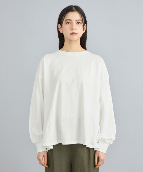 coen(コーエン)の「ピグメントドッキング刺繍Tシャツ(Tシャツ/カットソー・レディース・オフホワイト/ダークグレー/コバルトブルー・M/L)」の8枚目の写真
