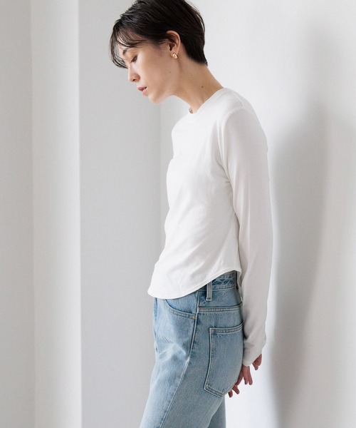 LOWRYS FARM（ローリーズファーム）の「ロゴラウンドロンＴＬＳ　108400（Tシャツ/カットソー・レディース・オフホワイト/ブラック・FREE）」の10枚目の写真