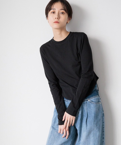 LOWRYS FARM（ローリーズファーム）の「ロゴラウンドロンＴＬＳ　108400（Tシャツ/カットソー・レディース・オフホワイト/ブラック・FREE）」の7枚目の写真