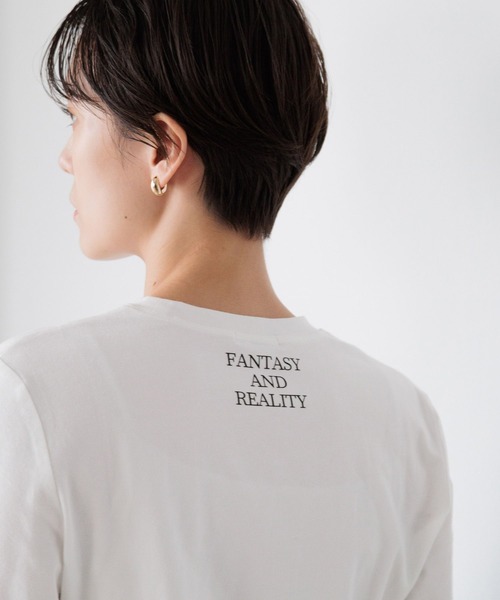 LOWRYS FARM（ローリーズファーム）の「ロゴラウンドロンＴＬＳ　108400（Tシャツ/カットソー・レディース・オフホワイト/ブラック・FREE）」の8枚目の写真