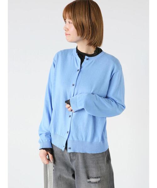 Lugnoncure(ルノンキュール)の「【UV加工】強撚コットンクルーカーディガン(カーディガン/ボレロ・レディース・ブルー/ベージュ/ブラック/グリーン・F)」の5枚目の写真