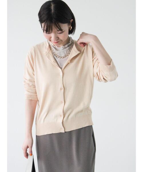 Lugnoncure(ルノンキュール)の「【UV加工】強撚コットンクルーカーディガン(カーディガン/ボレロ・レディース・ブルー/ベージュ/ブラック/グリーン・F)」の8枚目の写真