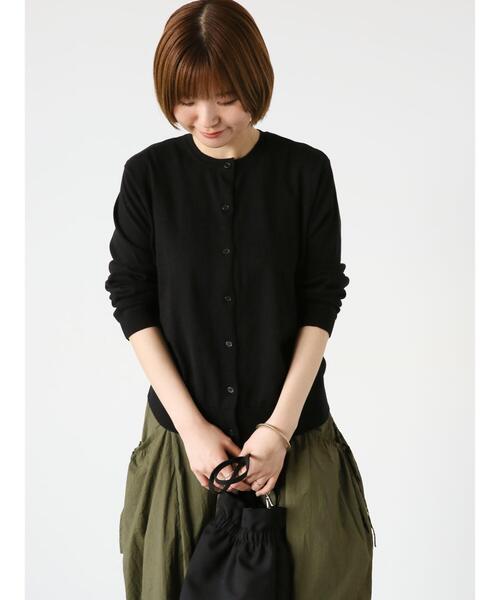 Lugnoncure(ルノンキュール)の「【UV加工】強撚コットンクルーカーディガン(カーディガン/ボレロ・レディース・ブルー/ベージュ/ブラック/グリーン・F)」の14枚目の写真