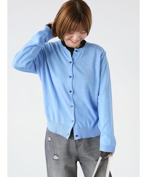 Lugnoncure(ルノンキュール)の「【UV加工】強撚コットンクルーカーディガン(カーディガン/ボレロ・レディース・ブルー/ベージュ/ブラック/グリーン・F)」の17枚目の写真