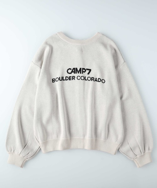CAMP7(キャンプセブン)の「【CAMP7】ロゴクルーネックカーディガン(カーディガン/ボレロ・レディース・オフホワイト/ライトグレー・M/L)」の4枚目の写真