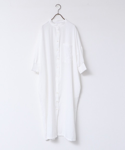 hunch（ハンチ）の「ドルマンシャツワンピース（シャツワンピース・レディース・オフホワイト/ブラック/ベージュ・FREE）」の11枚目の写真