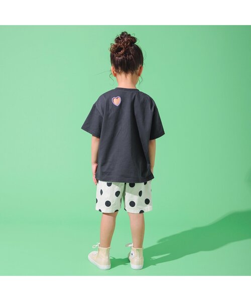 ハート柄モチーフロゴTシャツ&ショートパンツ セール】ロゴハートあきTシャツ（Tシャツ/カットソー）｜BREEZE