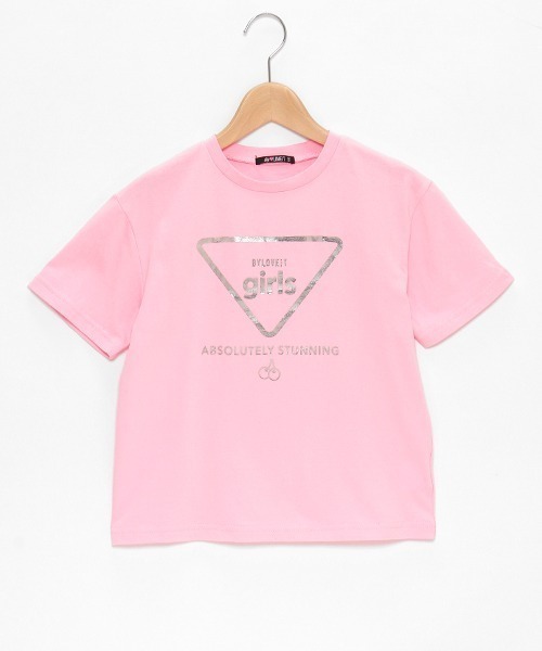 by LOVEiT(バイラビット)の「girlsマークバックフリルTシャツ(Tシャツ/カットソー・キッズ・オフホワイト/ピンク/ブラック/ベージュ・120cm/130cm/140cm/150cm/160cm)」の4枚目の写真