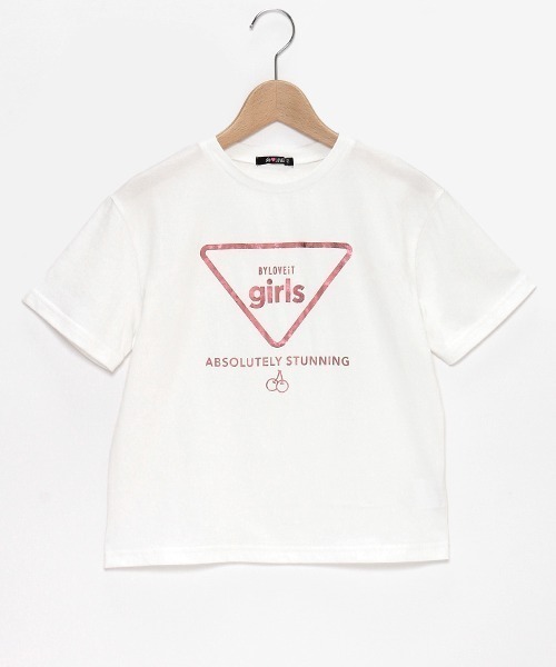 by LOVEiT(バイラビット)の「girlsマークバックフリルTシャツ(Tシャツ/カットソー・キッズ・オフホワイト/ピンク/ブラック/ベージュ・120cm/130cm/140cm/150cm/160cm)」の12枚目の写真