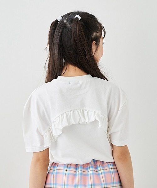 by LOVEiT(バイラビット)の「girlsマークバックフリルTシャツ(Tシャツ/カットソー・キッズ・オフホワイト/ピンク/ブラック/ベージュ・120cm/130cm/140cm/150cm/160cm)」の17枚目の写真
