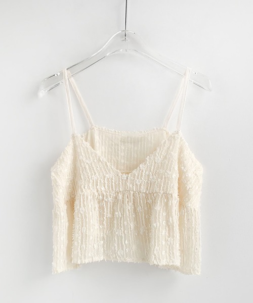 Jewelobe(ジュエローブ)の「シアーエンブロイダリーペプラムビスチェ(キャミソール・レディース・ブラック/アイボリー・FREE)」の12枚目の写真