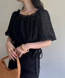 サイドリボンオフショルブラウス【WEB限定商品】